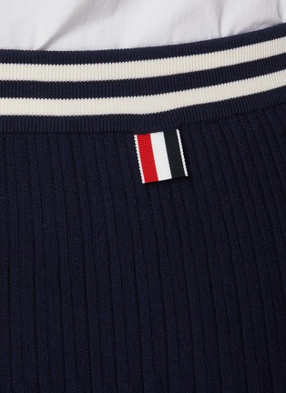  - THOM BROWNE - Pleated Striped Wool Blend Midi Skirt