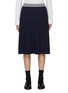 Main View - Click To Enlarge - THOM BROWNE - Pleated Striped Wool Blend Midi Skirt