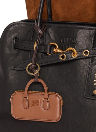 Front View - Click To Enlarge - MIU MIU - Arcadie Trick Leather Bag Charm
