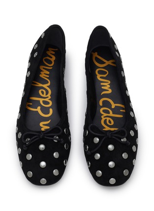 Detail View - Click To Enlarge - SAM EDELMAN - Alie Studded Suede Ballerina Flats