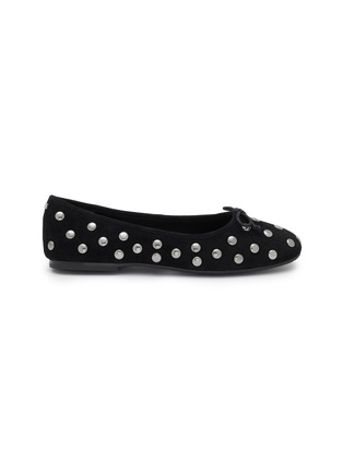 Main View - Click To Enlarge - SAM EDELMAN - Alie Studded Suede Ballerina Flats