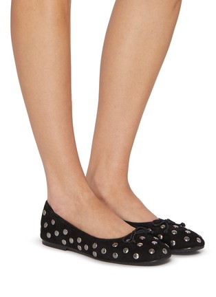 Figure View - Click To Enlarge - SAM EDELMAN - Alie Studded Suede Ballerina Flats