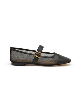 Main View - Click To Enlarge - SAM EDELMAN - Miranda Mesh Leather Mary Jane Flats