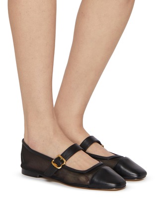 Figure View - Click To Enlarge - SAM EDELMAN - Miranda Mesh Leather Mary Jane Flats