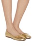 Figure View - Click To Enlarge - SAM EDELMAN - Alie Leather Ballerina Flats