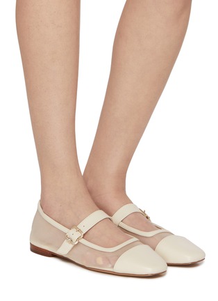 Figure View - Click To Enlarge - SAM EDELMAN - Miranda Mesh Leather Mary Jane Flats