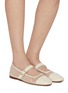 Figure View - Click To Enlarge - SAM EDELMAN - Miranda Mesh Leather Mary Jane Flats