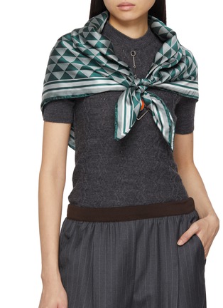 Figure View - Click To Enlarge - PRADA - Pattern Printed Square Silk Scarf