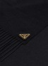 Detail View - Click To Enlarge - PRADA - Enameled Triangle Logo Silk Cashmere Scarf