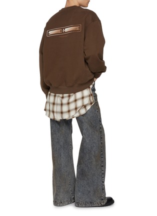 Figure View - Click To Enlarge - SOLID HOMME - Printed Logo Cotton Sweatshirt