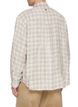 Back View - Click To Enlarge - SOLID HOMME - Long Sleeve Chequered Corduroy Shirt
