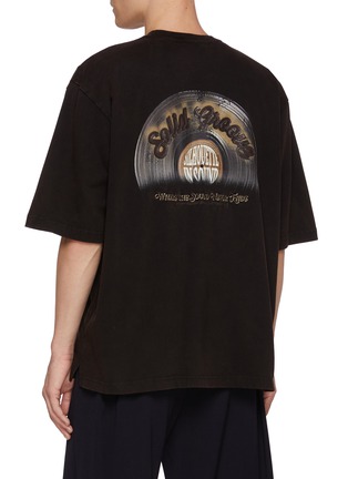 Back View - Click To Enlarge - SOLID HOMME - Oversized Graphic Cotton T-Shirt