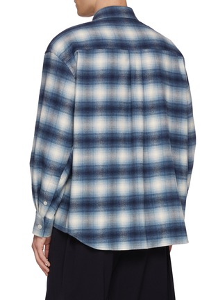Back View - Click To Enlarge - SOLID HOMME - Chequered Pattern Cotton Flannel Shirt
