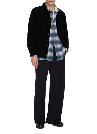 Figure View - Click To Enlarge - SOLID HOMME - Chequered Pattern Cotton Flannel Shirt