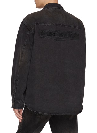 Back View - Click To Enlarge - SOLID HOMME - Back Logo Dark Wash Shirt