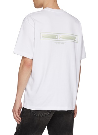 Back View - Click To Enlarge - SOLID HOMME - Logo Print Cotton T-Shirt