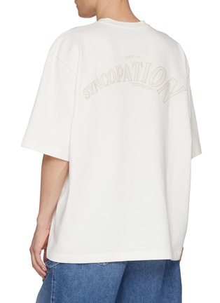 Back View - Click To Enlarge - SOLID HOMME - Typography Graphic Cotton T-Shirt