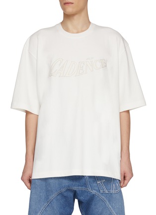 Main View - Click To Enlarge - SOLID HOMME - Typography Graphic Cotton T-Shirt