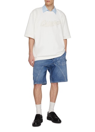 Figure View - Click To Enlarge - SOLID HOMME - Typography Graphic Cotton T-Shirt