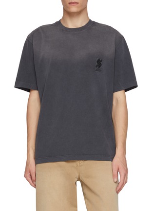 Main View - Click To Enlarge - SOLID HOMME - Graphic Cotton T-Shirt