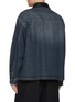 Back View - Click To Enlarge - SOLID HOMME - Leather Collar Denim Shirt Jacket