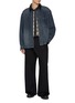 Figure View - Click To Enlarge - SOLID HOMME - Leather Collar Denim Shirt Jacket