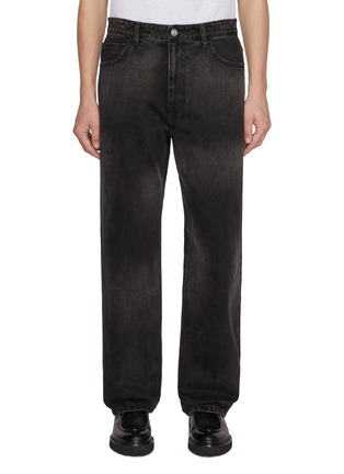 Main View - Click To Enlarge - SOLID HOMME - Dark Washed Straight Leg Jeans