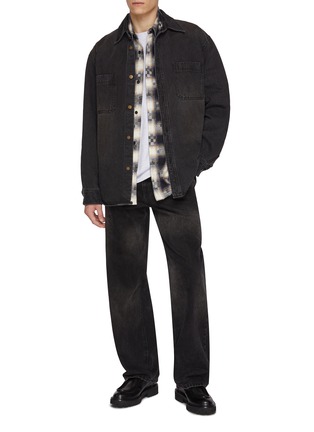 Figure View - Click To Enlarge - SOLID HOMME - Dark Washed Straight Leg Jeans
