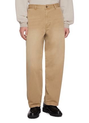Main View - Click To Enlarge - SOLID HOMME - Garment Dyed Cropped Cotton Pants