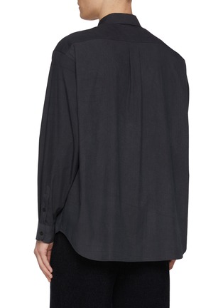 Back View - Click To Enlarge - SOLID HOMME - Striped Cotton Blend Shirt