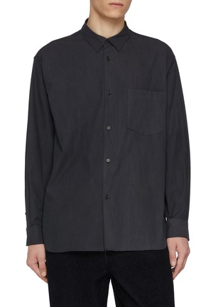 Main View - Click To Enlarge - SOLID HOMME - Striped Cotton Blend Shirt