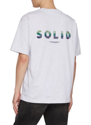 Back View - Click To Enlarge - SOLID HOMME - Logo Print Cotton T-Shirt