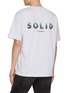 Back View - Click To Enlarge - SOLID HOMME - Logo Print Cotton T-Shirt