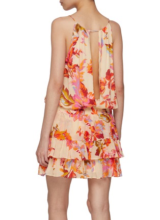 Back View - Click To Enlarge - LITTLE JOE WOMAN BY GAIL ELLIOTT - A Million Days Floral Ruffle Mini Dress