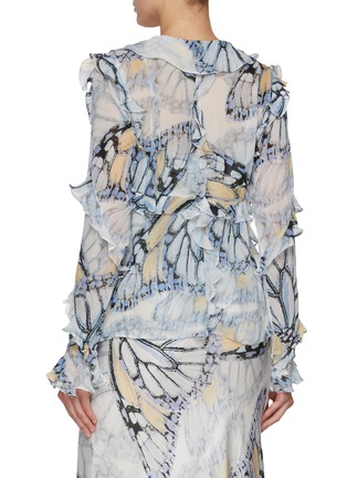Back View - Click To Enlarge - LITTLE JOE WOMAN BY GAIL ELLIOTT - Sloane Ranger Printed Tie-front Blouse