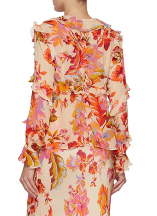 Back View - Click To Enlarge - LITTLE JOE WOMAN BY GAIL ELLIOTT - Sloane Ranger Printed Tie-front Blouse
