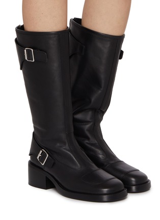 Figure View - Click To Enlarge - ANN DEMEULEMEESTER - Balo 50 Calf Leather High Biker Boots