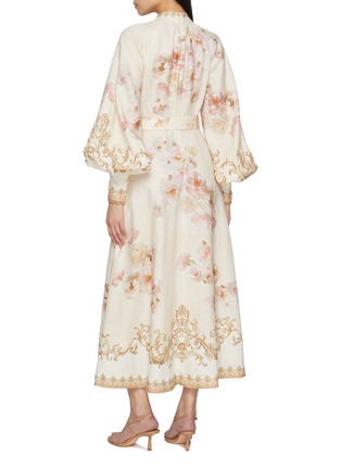 Back View - Click To Enlarge - ZIMMERMANN - Hypnotic Buttoned Linen Midi Dress