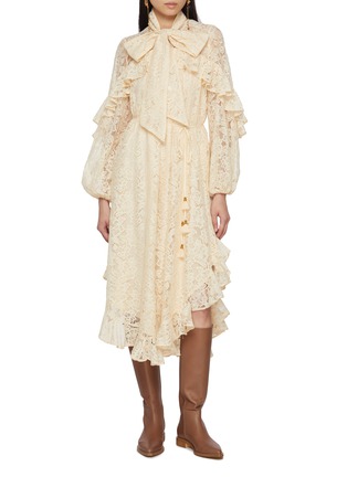 Figure View - Click To Enlarge - ZIMMERMANN - Memento Lace Flutter Dress