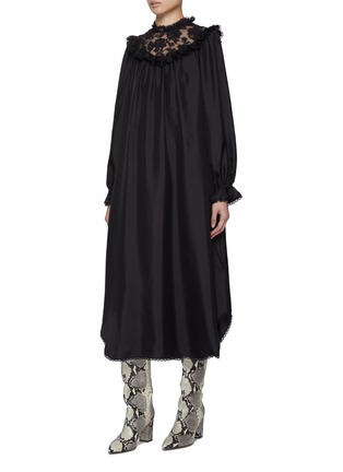 Detail View - Click To Enlarge - ZIMMERMANN - Lace Billow Silk Dress