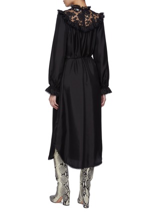 Back View - Click To Enlarge - ZIMMERMANN - Lace Billow Silk Dress