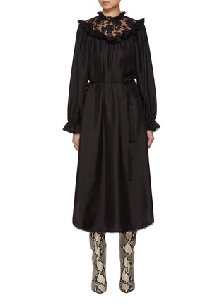 Main View - Click To Enlarge - ZIMMERMANN - Lace Billow Silk Dress