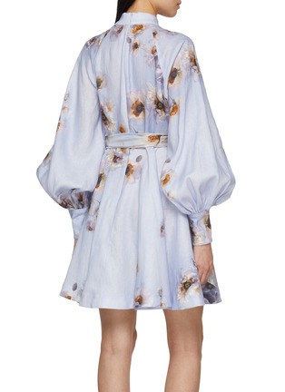 Back View - Click To Enlarge - ZIMMERMANN - Hypnotic Buttoned Linen Mini Dress