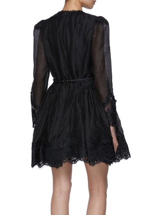 Back View - Click To Enlarge - ZIMMERMANN - Hypnotic Lace Trim Mini Dress