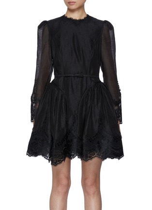 Main View - Click To Enlarge - ZIMMERMANN - Hypnotic Lace Trim Mini Dress
