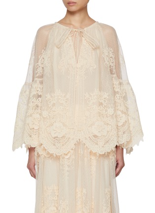 Main View - Click To Enlarge - ZIMMERMANN - Hypnotic Tiered Lace Blouse