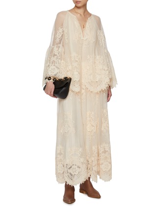 Figure View - Click To Enlarge - ZIMMERMANN - Hypnotic Tiered Lace Blouse