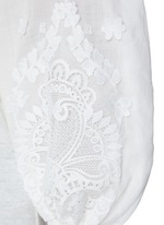 ZIMMERMANN | Lace Trim Lantern Sleeve Linen T-Shirt | Women