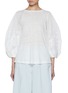 Main View - Click To Enlarge - ZIMMERMANN - Lace Trim Lantern Sleeve Linen T-Shirt