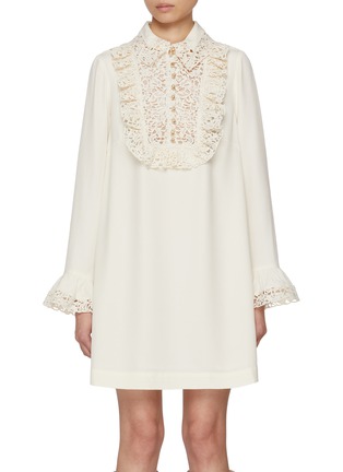 Main View - Click To Enlarge - ZIMMERMANN - Lace Trim Shift Dress